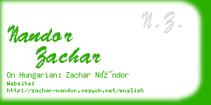 nandor zachar business card